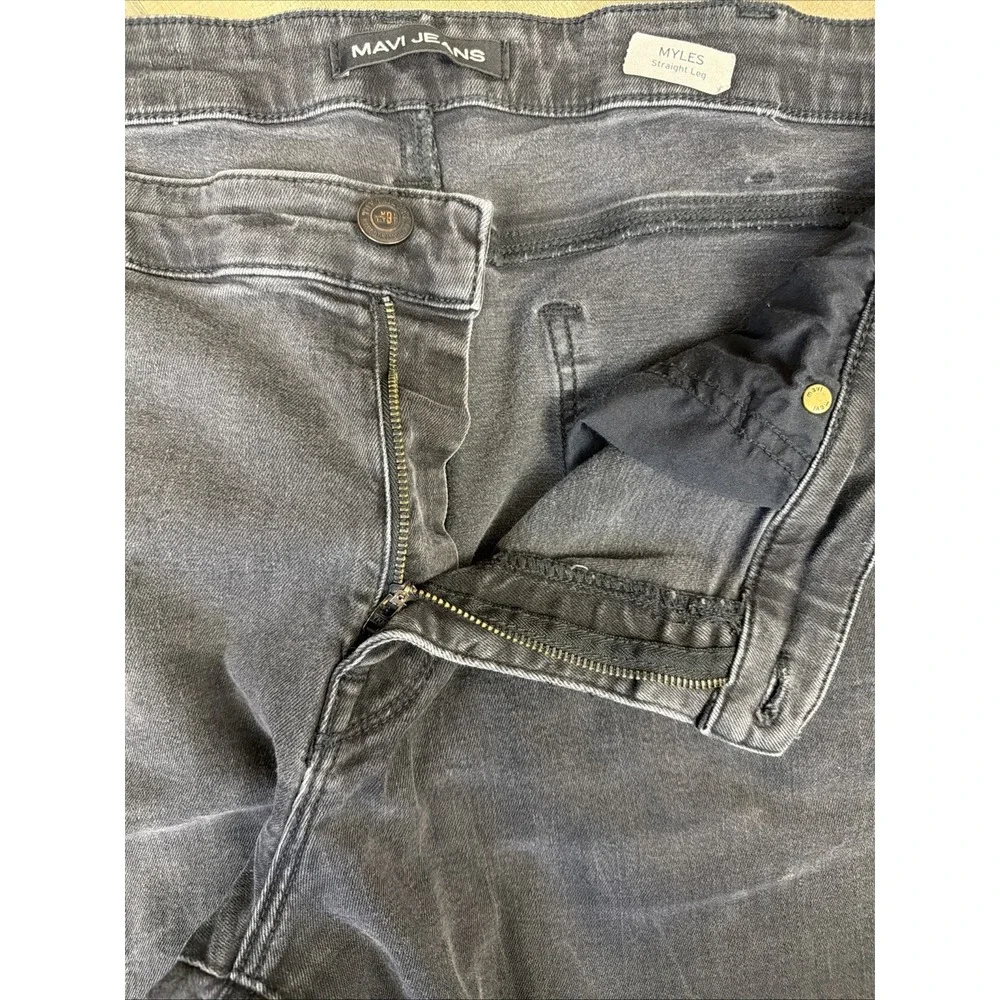 Mavi‎ Myles Men's Black Jeans Straight Leg Size 38/34 Black Denim